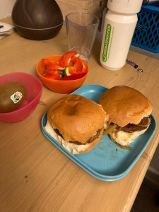 My lunch of hamburgers