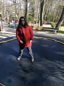 Me on the trampoline.