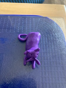 Purple Polymer Clay Cat